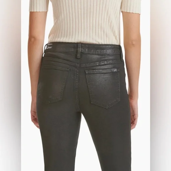 Jen7 by 7 For All Mankind Mid-Rise Stretch Coated Straight Ankle Women’s Size 16 - Picture 3 of 13